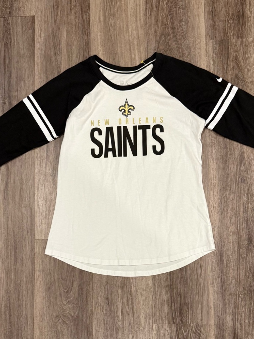 Women's New Orleans Saints Nike 3/4 Sleeve Raglan Tee